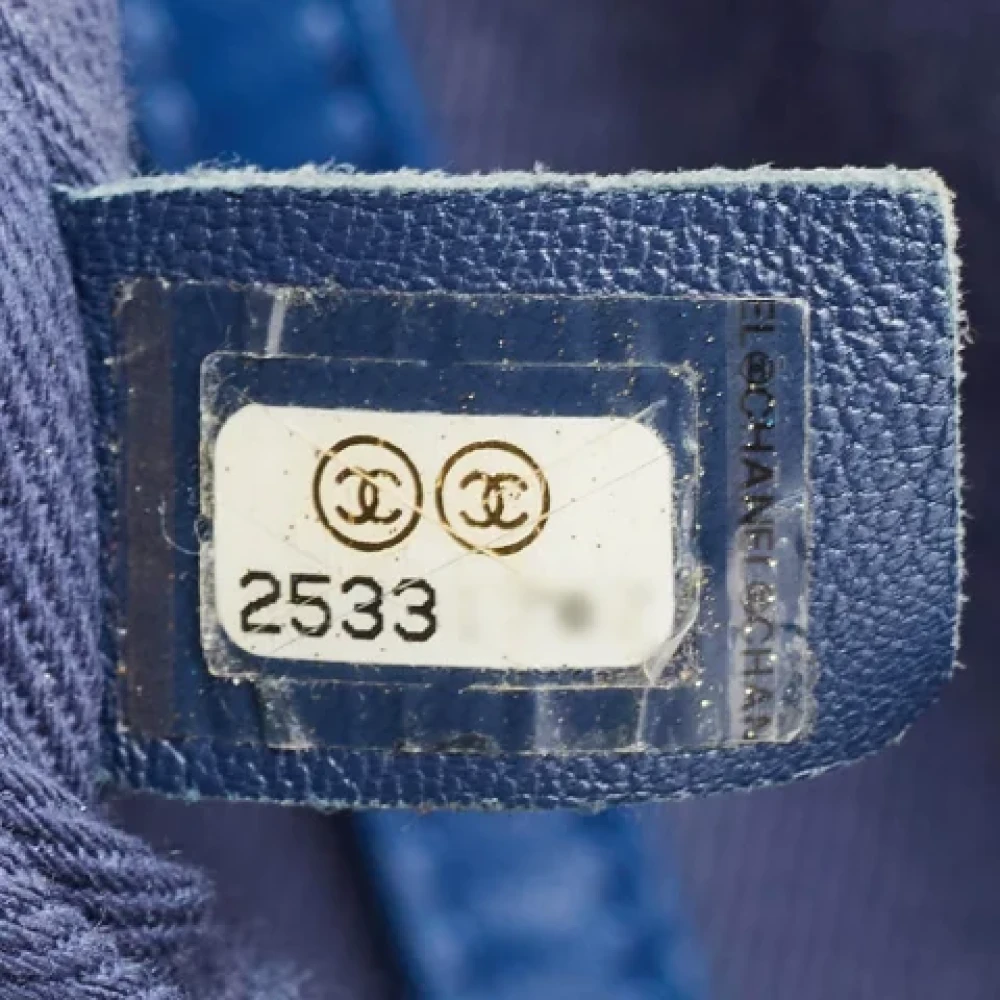 Chanel Vintage Pre-owned Leather chanel-bags Blue Dames