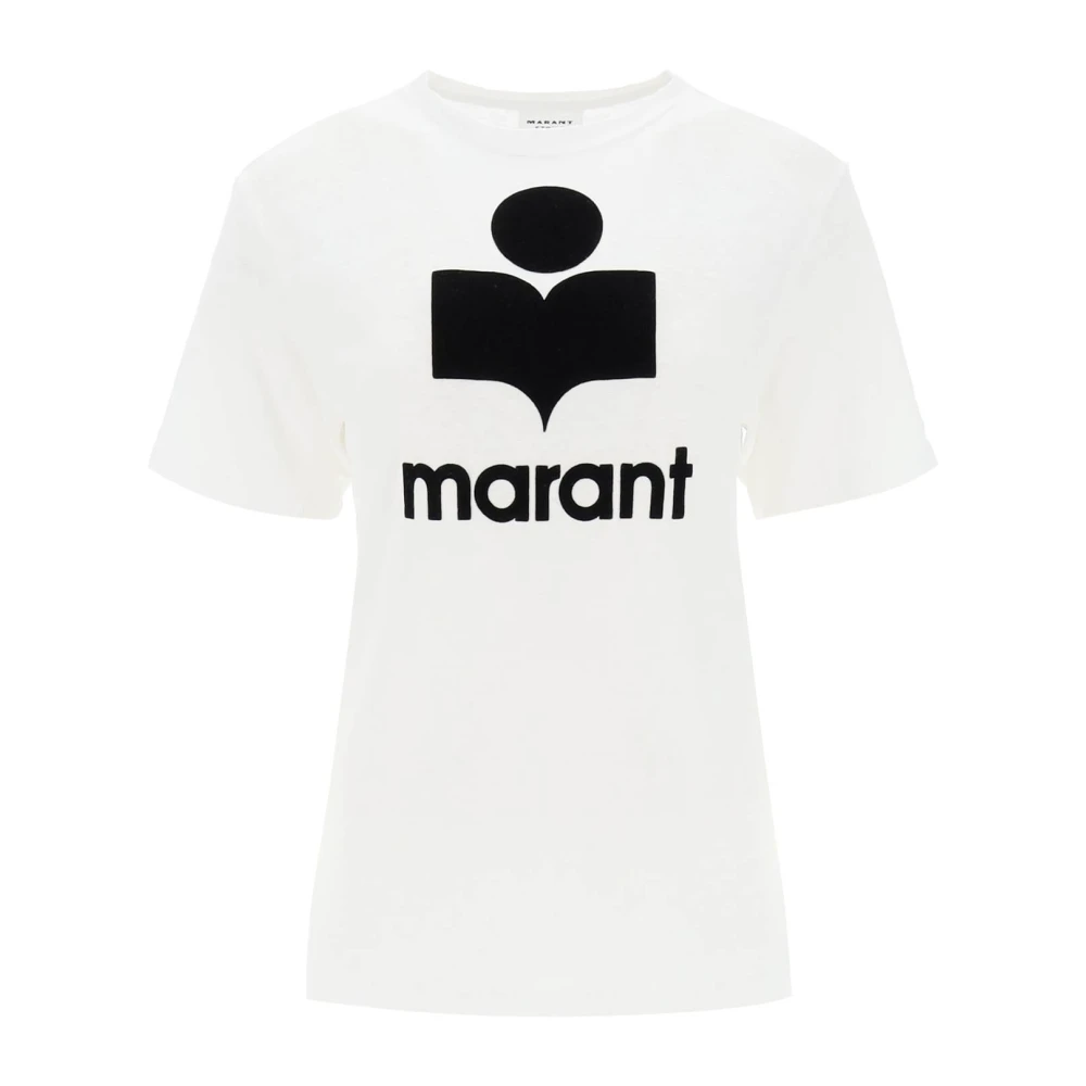 Isabel Marant Étoile Zewel T-Shirt met Flock Logo White Dames