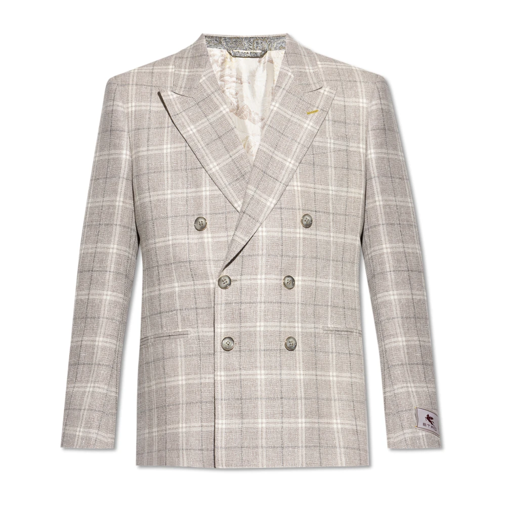 ETRO Blazer met ruitpatroon Gray Heren