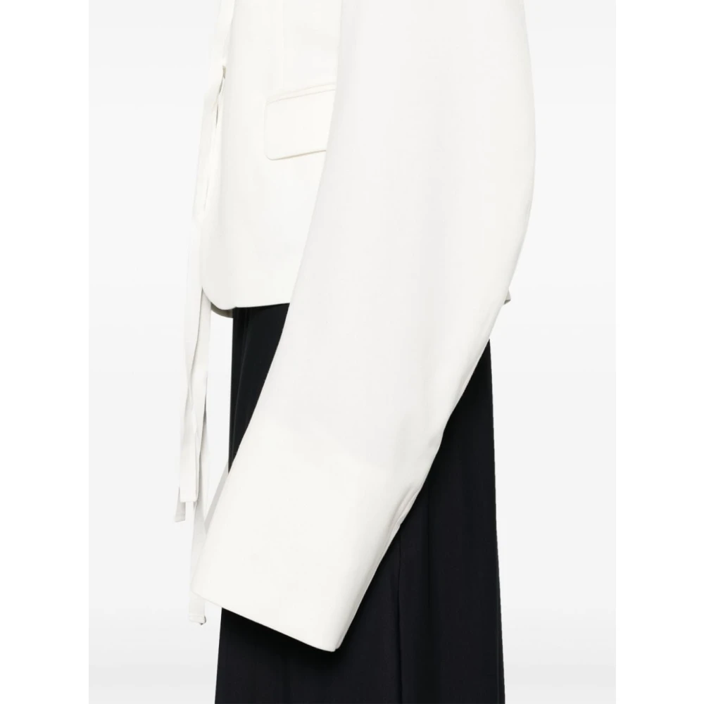 MM6 Maison Margiela Italian Twill Blazer met Extra Lange Mouwen White Dames