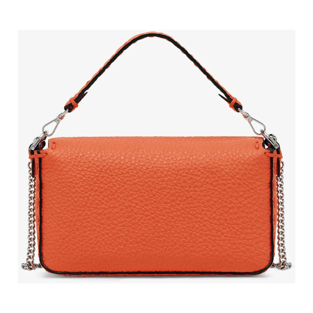 Fendi Oranje Leren Crossbody Tas Orange Dames
