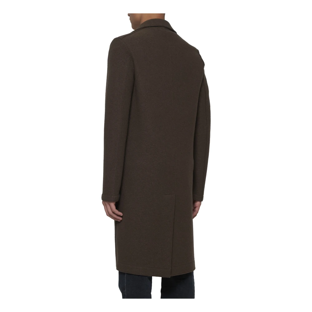 Harris Wharf London Teddy Brown Virgin Wool Single-Breasted Coat Brown Heren