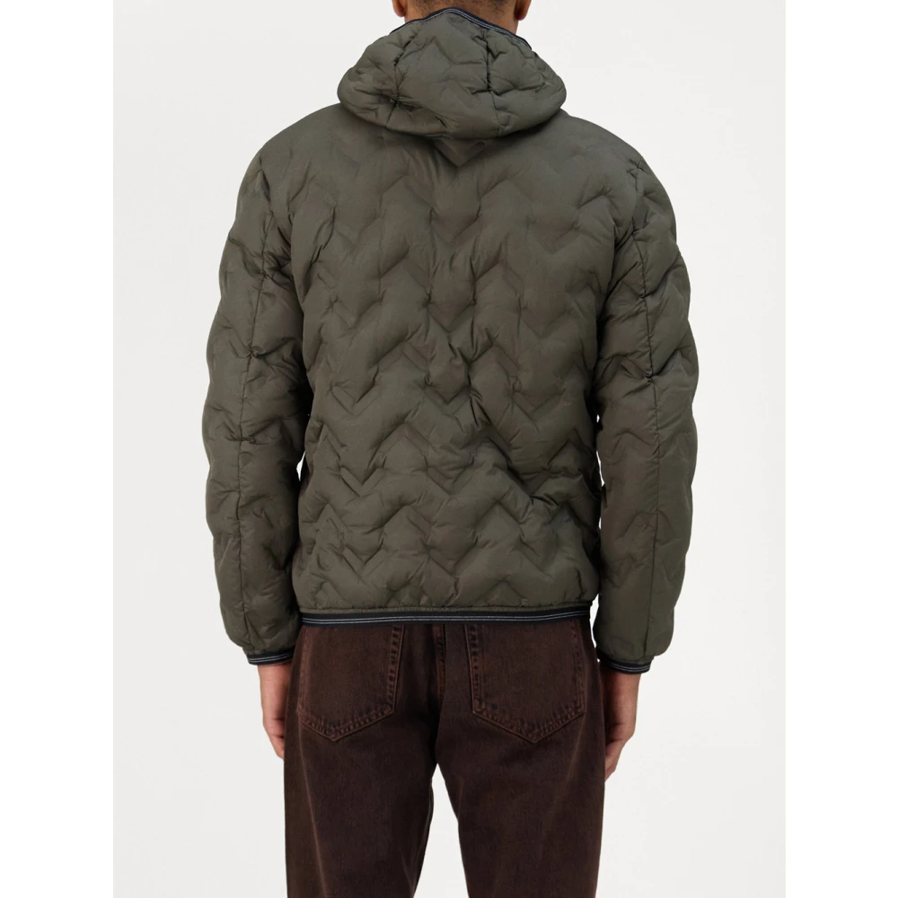 Blauer Groene gewatteerde jas met capuchon Green Heren