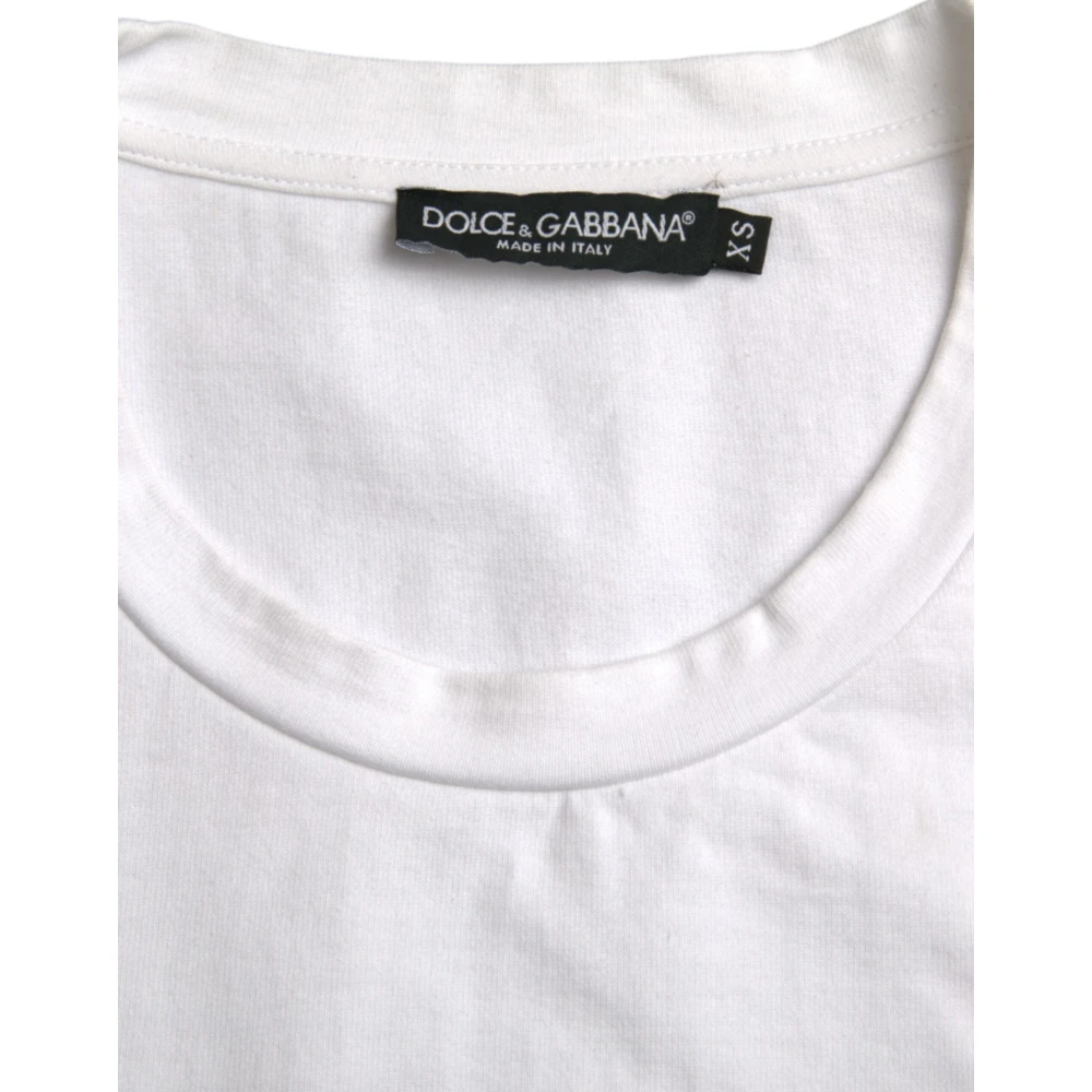 Dolce & Gabbana Amor Heart Crewneck T-Shirt White Heren
