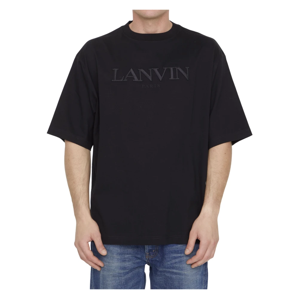 Lanvin Stijlvol Zwart Katoenen T-Shirt Black Heren