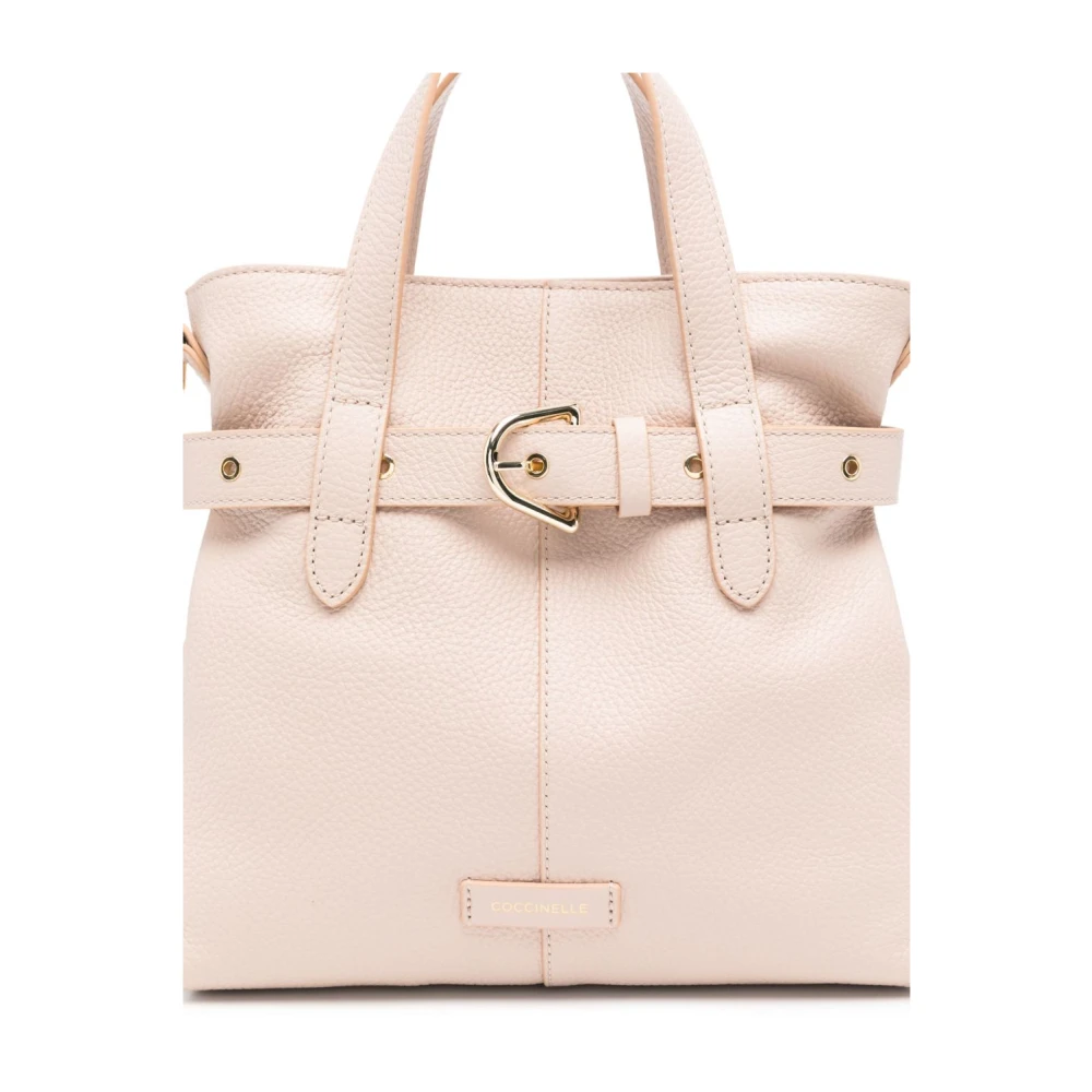 Coccinelle Roze Leren Tote Tas met Riem Pink Dames