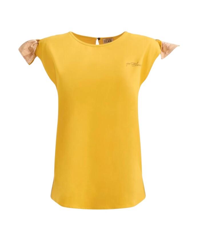 t-shirt-jaune-a-manches-courtes-avec-details-geo-classic