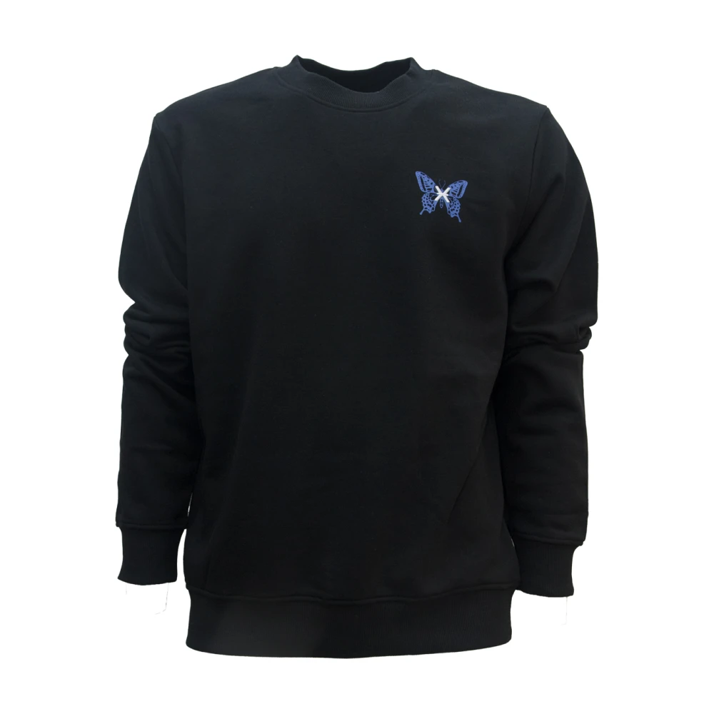 John Richmond Zwarte Katoen Polyester Sweatshirt Uma24002Fe P8 Black Heren
