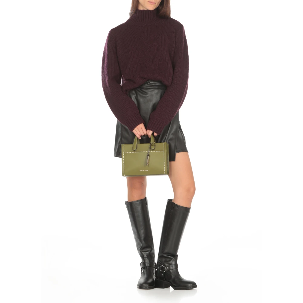 Michael Kors Groene Leren Handtas met Afneembare Band Green Dames