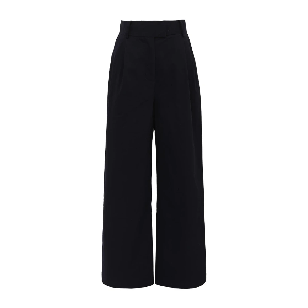 FRNCH Navy Linnen Wijde Pijp Broek Albane Blue Dames