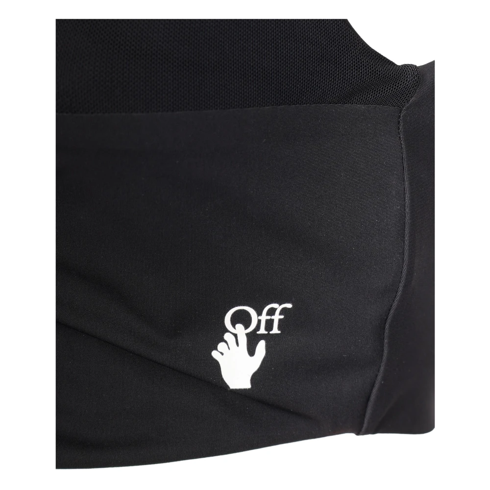 Off White Logo Top in Polyamide Elastaan Mix Black Dames