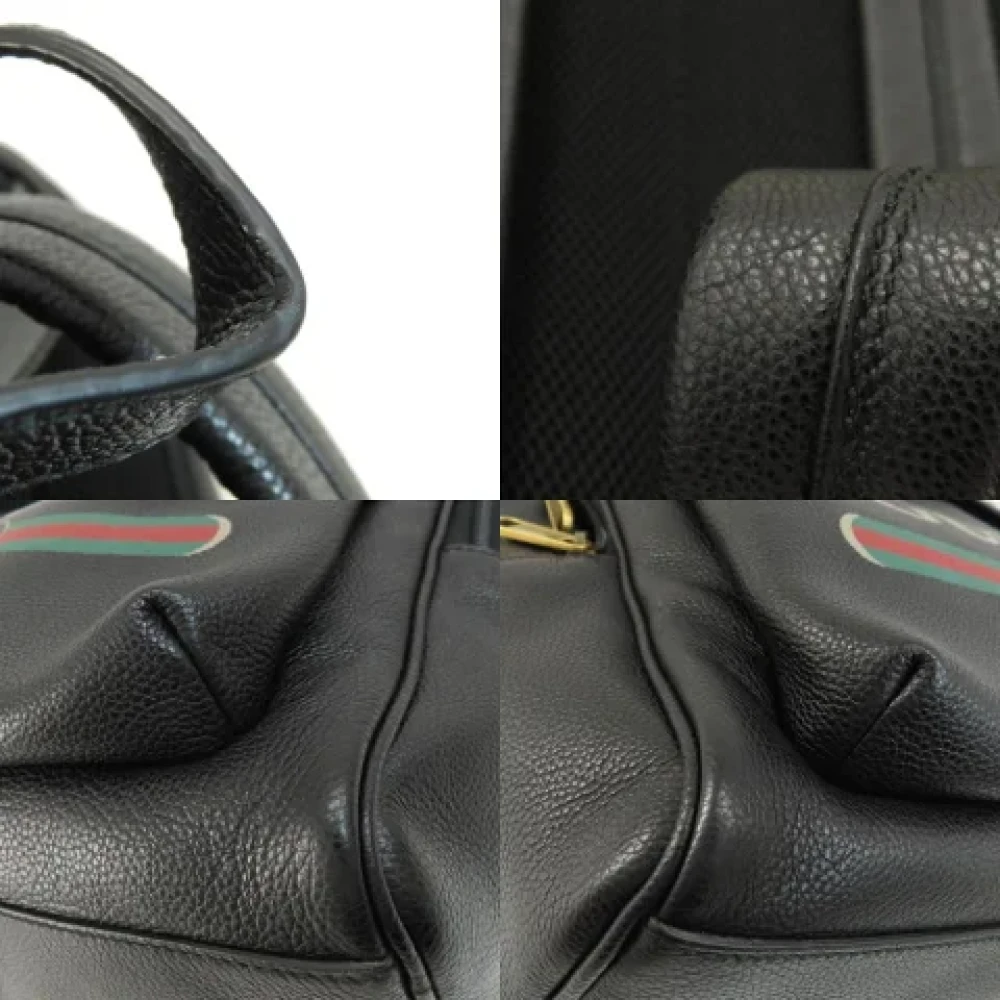 Gucci Vintage Pre-owned Leather backpacks Black Dames