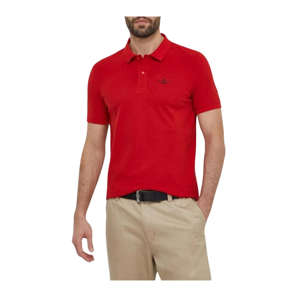 Aeronautica militare Polo Shirts Red Heren