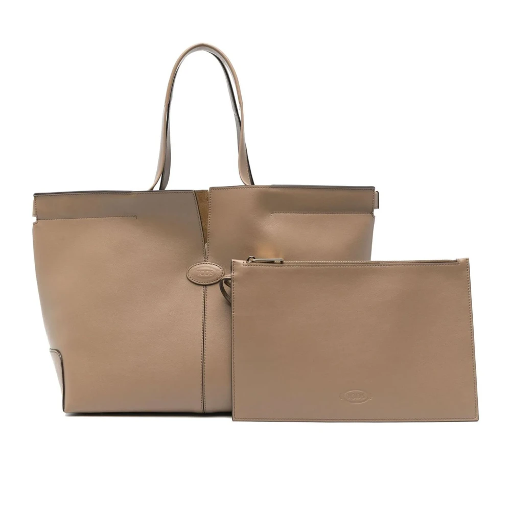 TOD'S Leren Folio Tas in Beige Dames