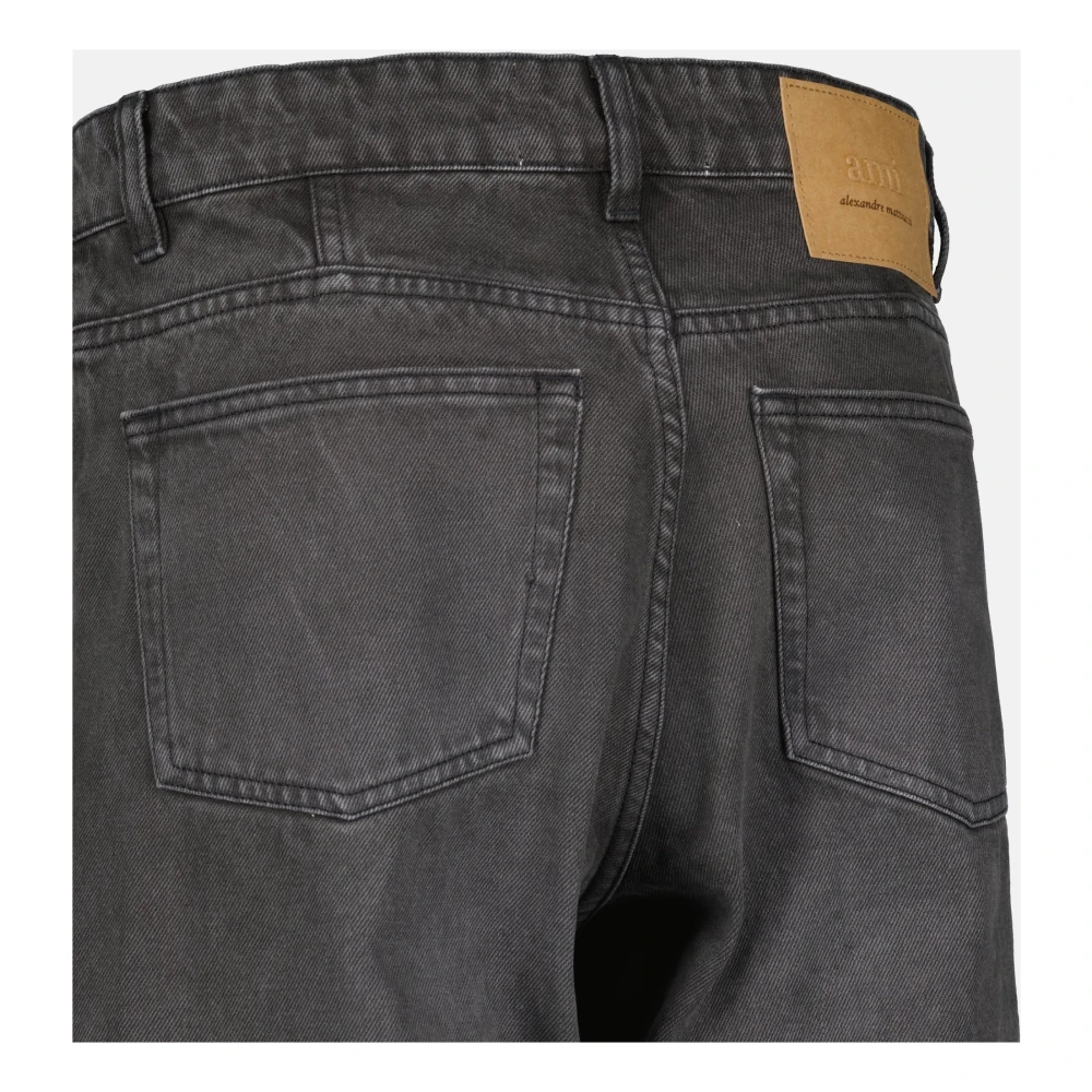 Ami Paris Tapered katoenen twill jeans Gray Heren