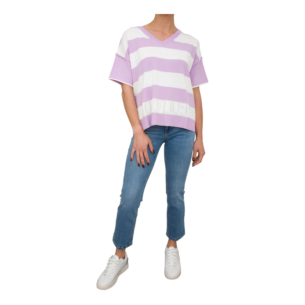 Liu Jo Gesloten Hals Lila Top Multicolor Dames