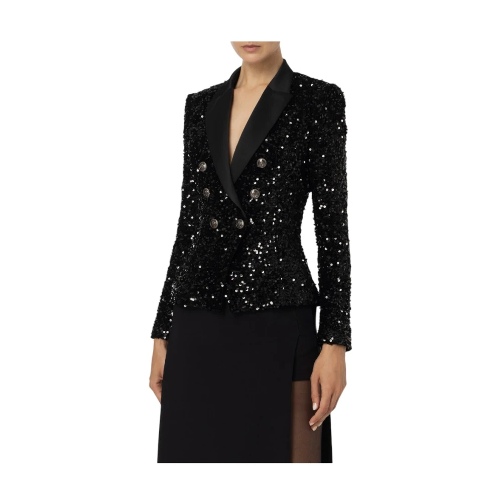 Elisabetta Franchi Stijlvolle Jas voor Vrouwen Black Dames