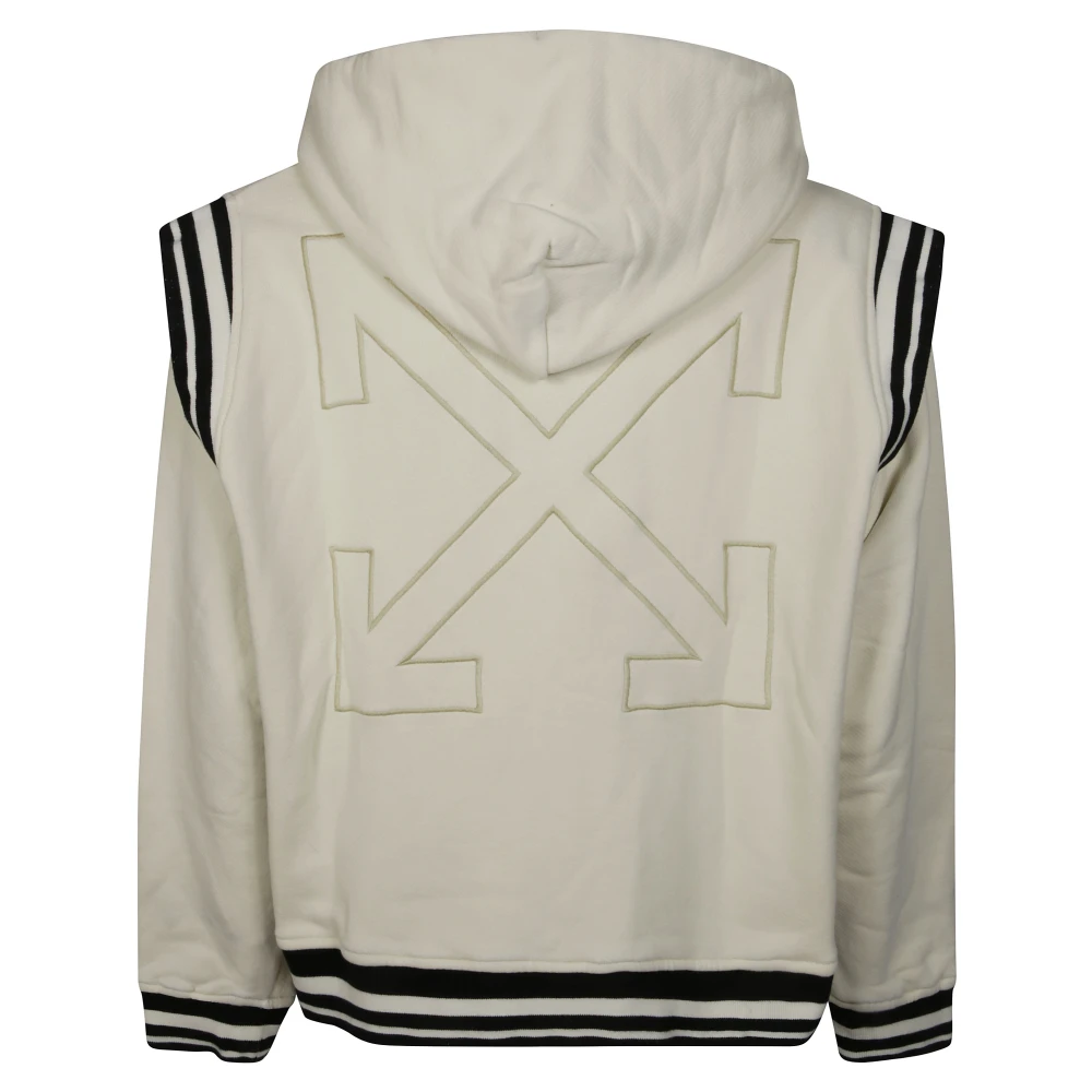 Off White Varsity Fleece Hoodie White Heren