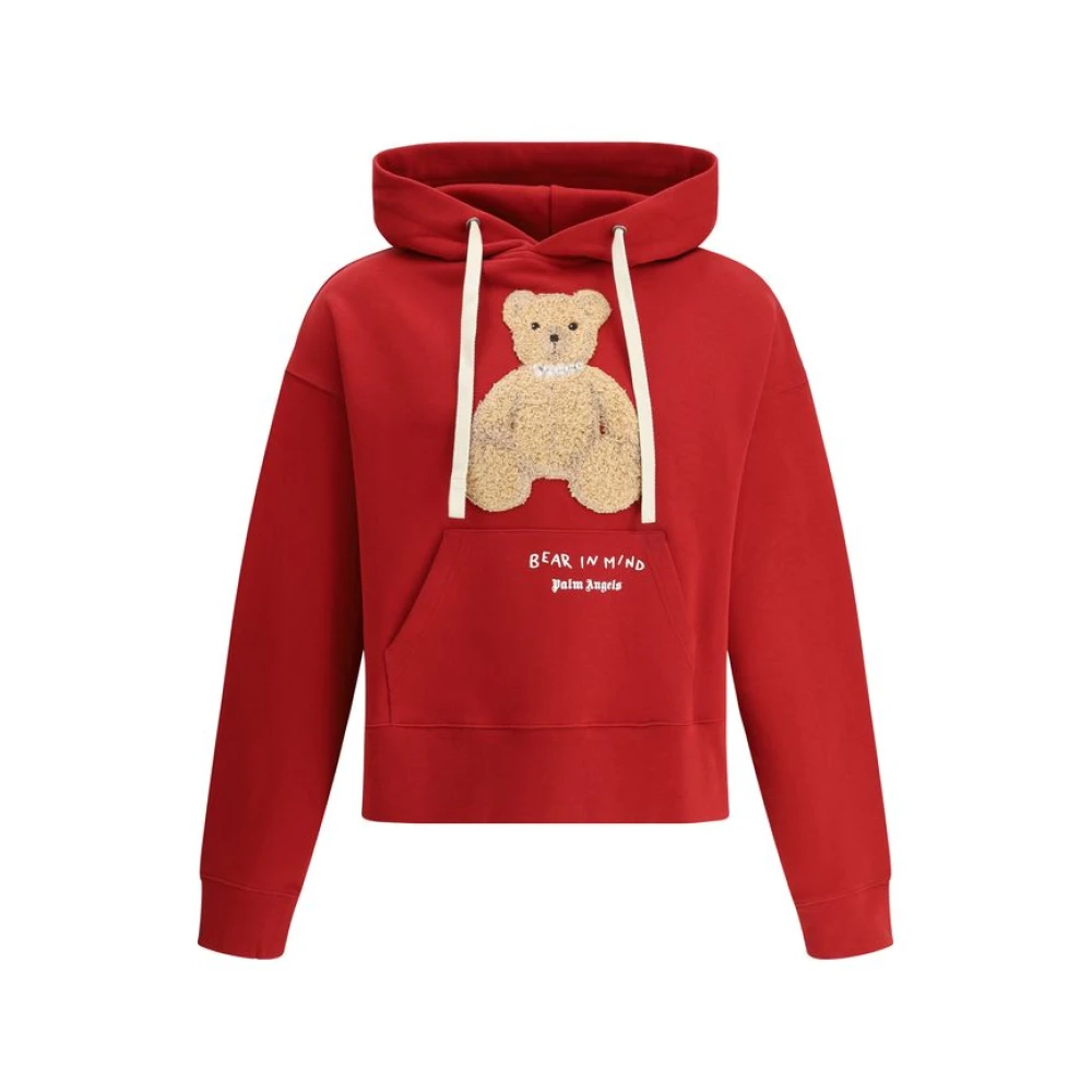 Palm Angels Bear In Mind Applique Hoodie Red Heren