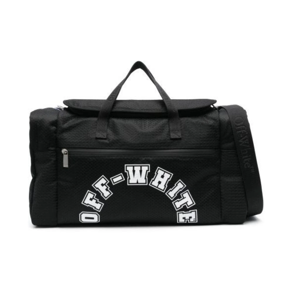 Off White Men's Black Weekender Baseball Logo Duffle Bag - Weekend Bags - One Size - Bags