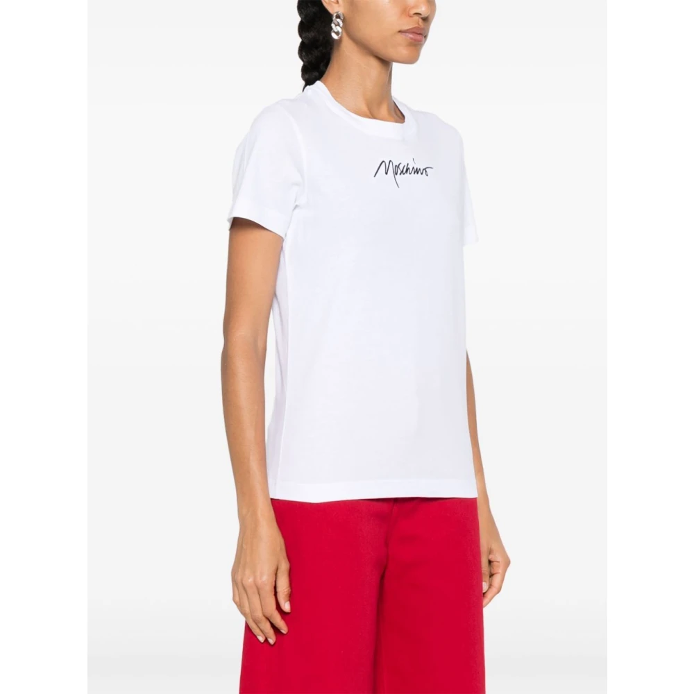 Moschino Casual Katoenen T-Shirt in Wit White Dames