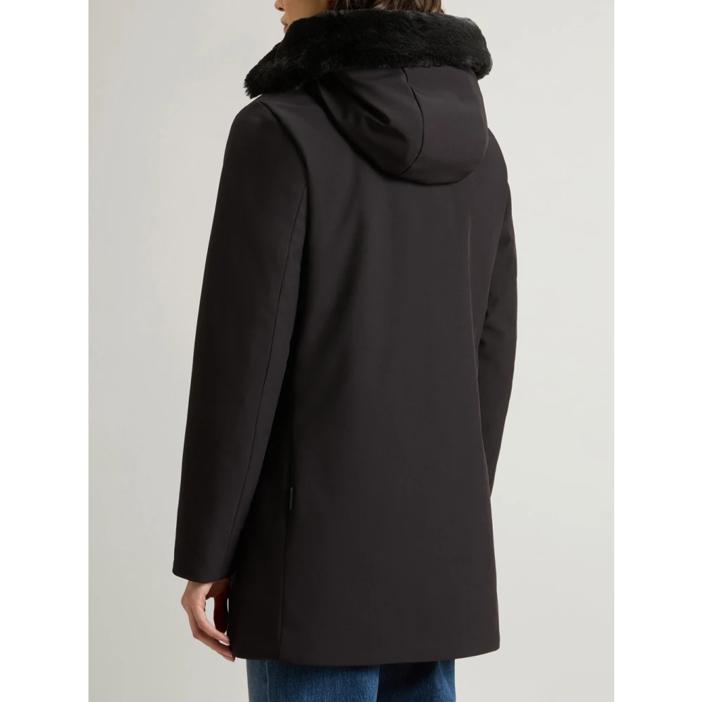 Woolrich Zwarte Donsbont Parka Jas Black Dames