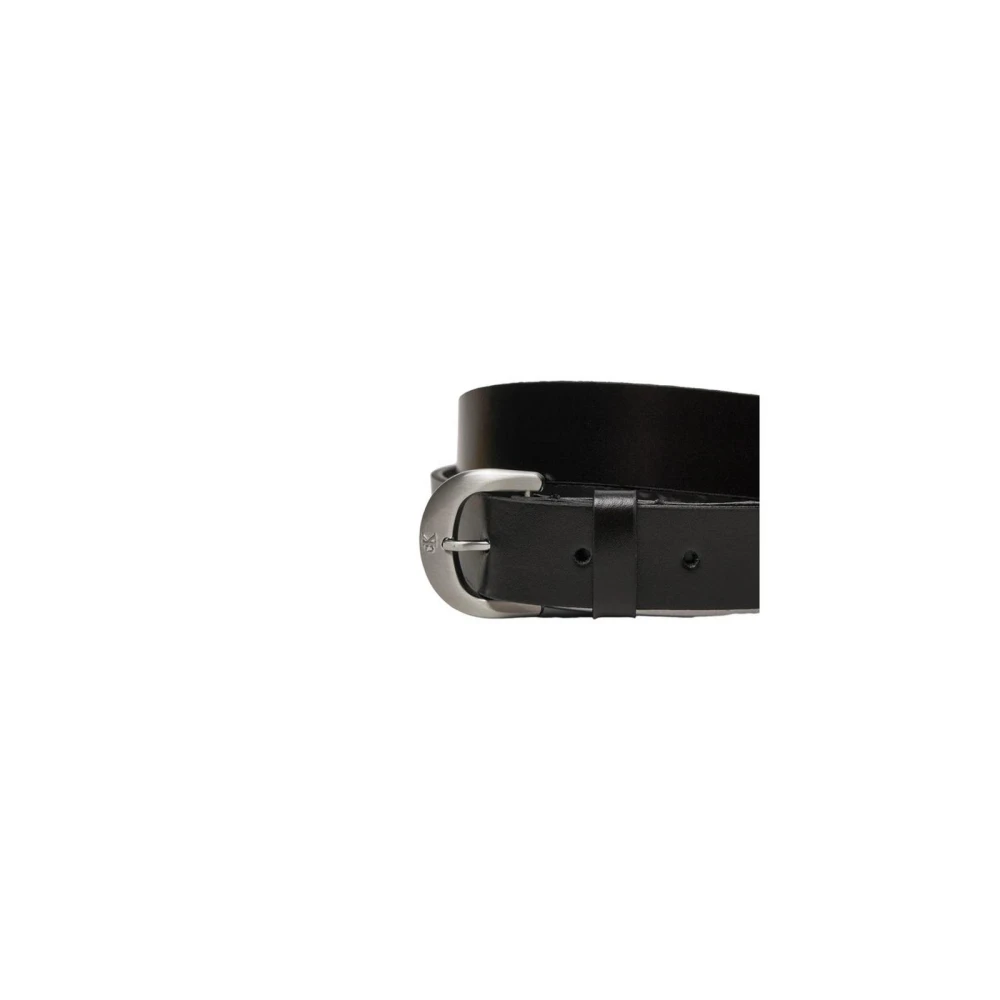 Calvin Klein Jeans Zwarte Leren Riem Tijdloze Stijl Black Dames