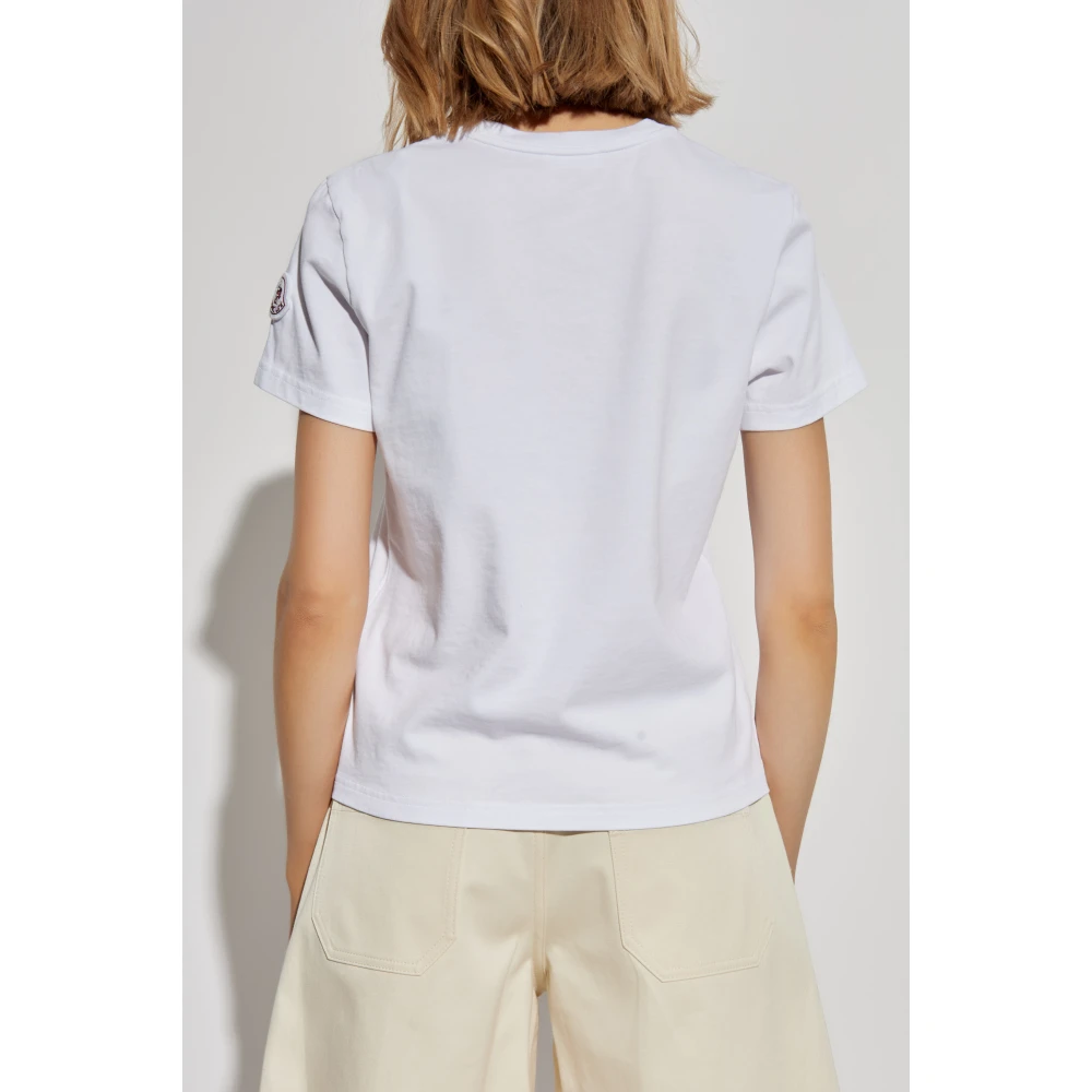 Moncler T-shirt met logo White Dames