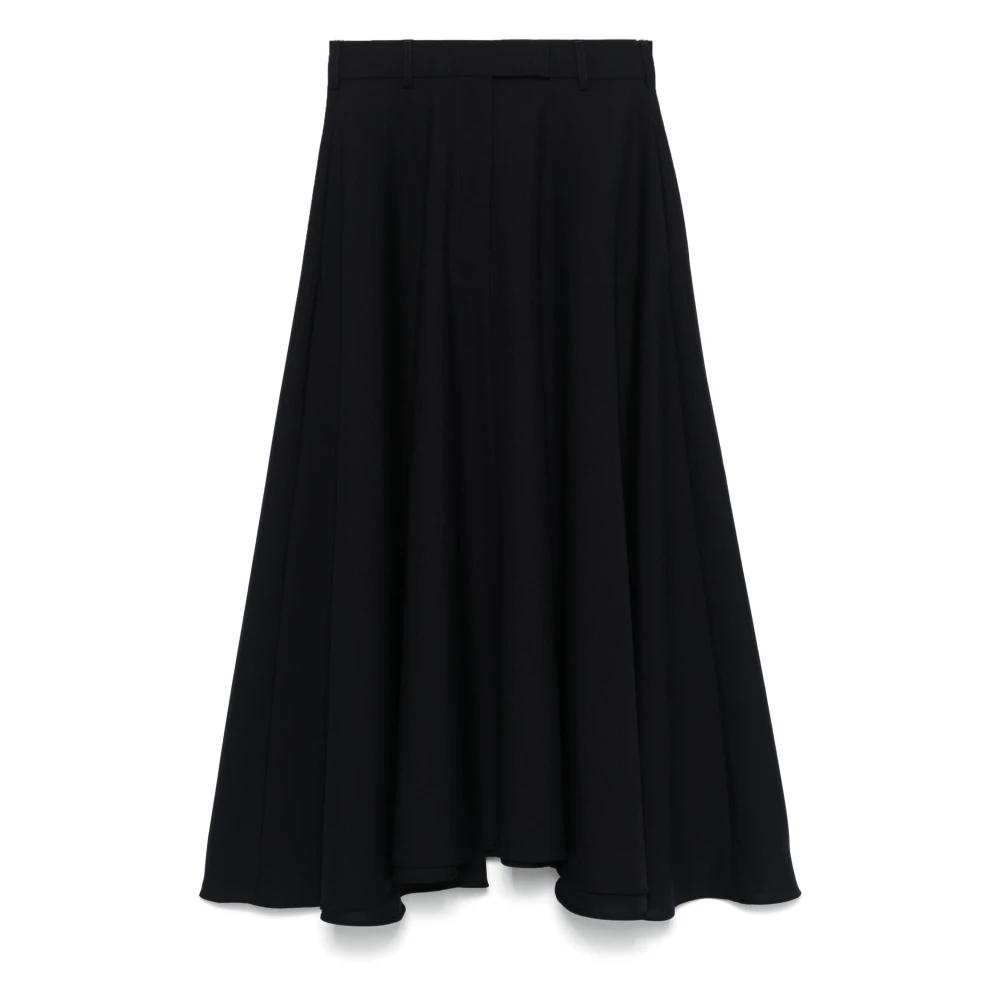 Officine Générale Donkerblauwe Italiaanse Wollen Rok Blue Dames