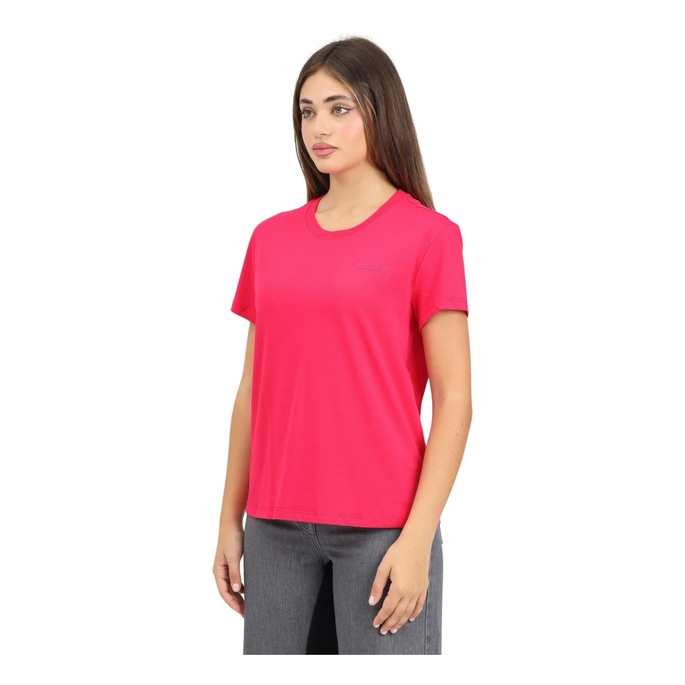 PATRIZIA PEPE Fuchsia Korte Mouw T-shirt Poison Orchid Pink Dames