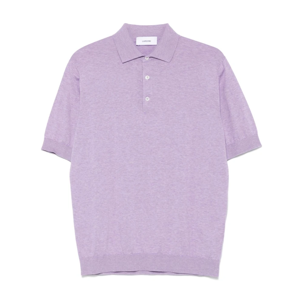 Lardini Lila Katoenen Poloshirt Stijlvol Eco Purple Heren