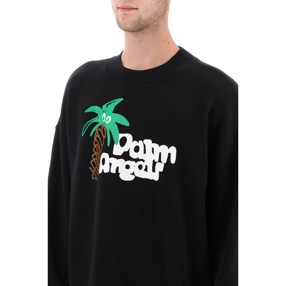 Palm Angels Sweatshirt met schetsachtig logo Black Heren