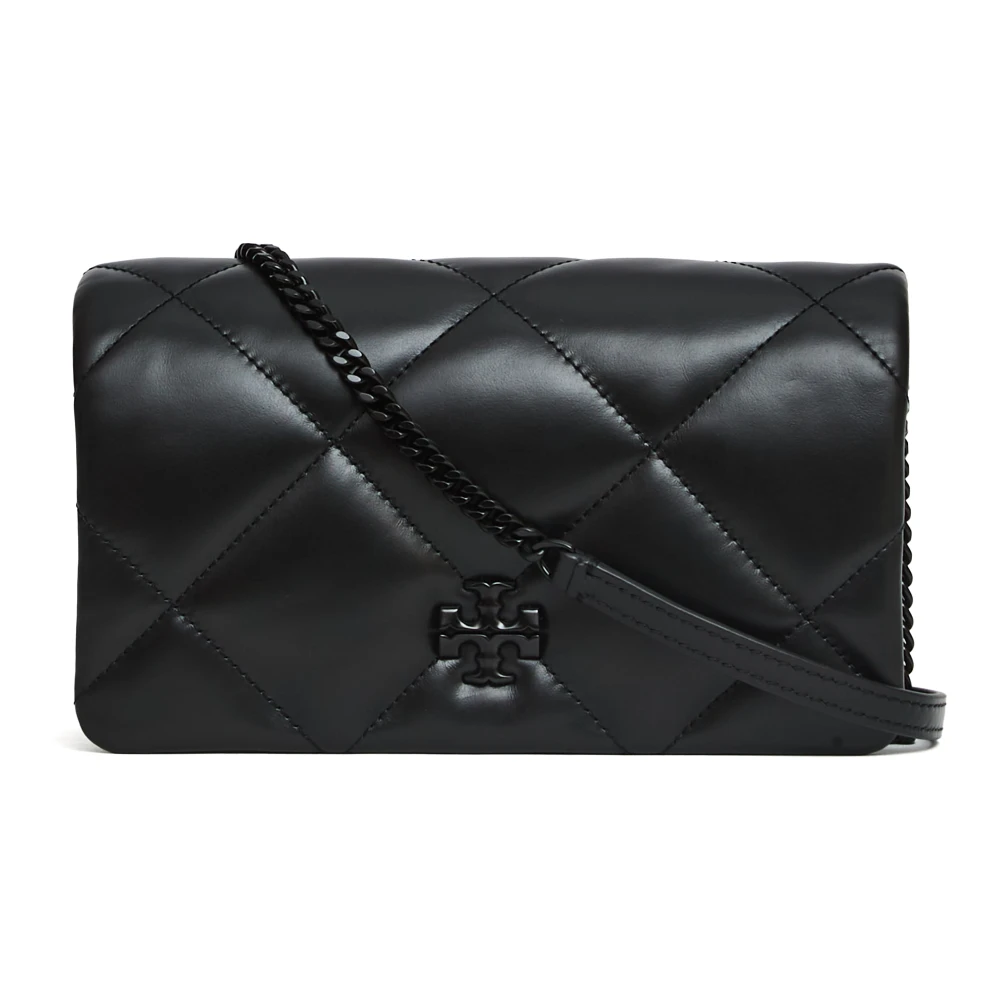 Tory Burch Kvinno Svart Väskor Dam, One Size, Diamond Quilt Axelväska