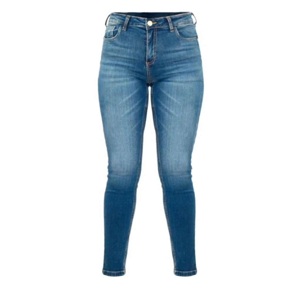 Kocca Hoge Taille Skinny Jeans Blauw Blue Dames