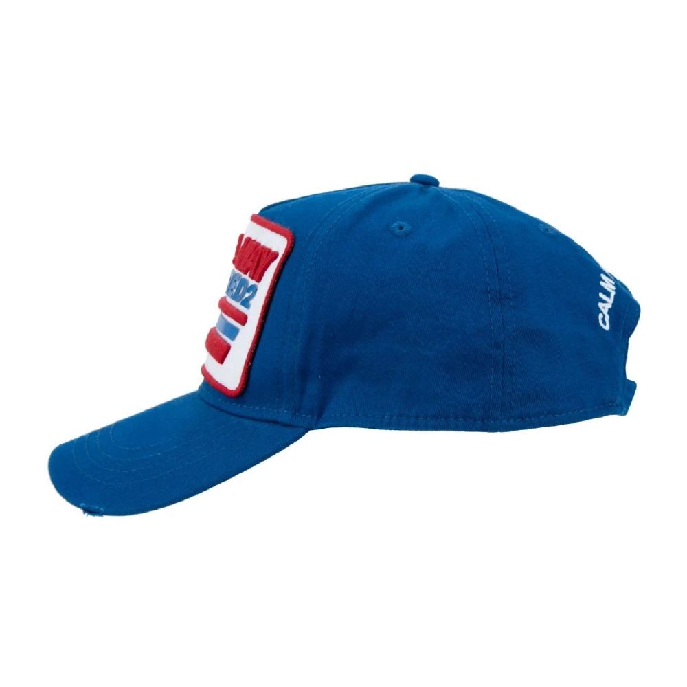 Dsquared2 Vintage Baseball Cap met gesp Blue Unisex
