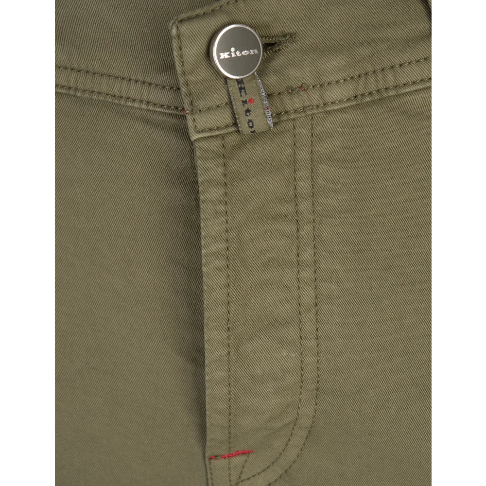 Kiton Groene Katoenen Blazer Jas Green Heren