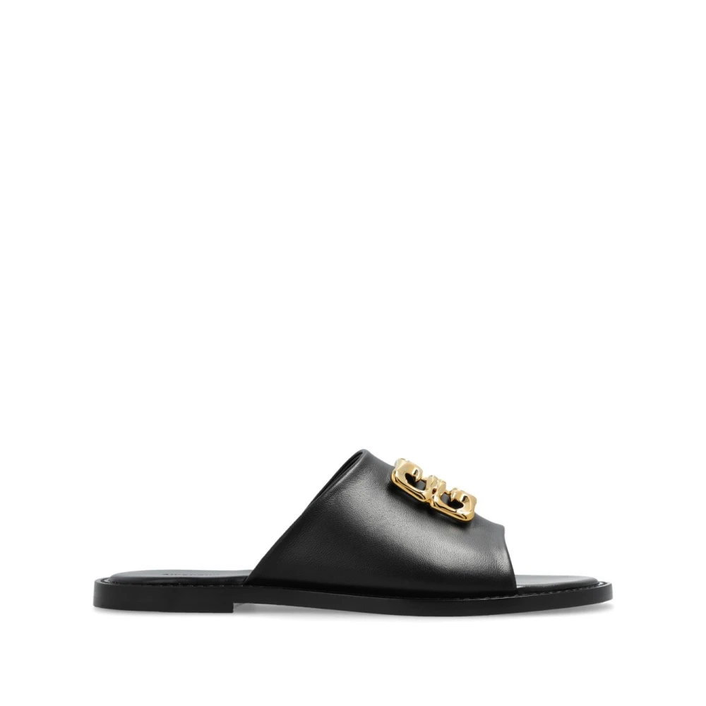 Givenchy 4G Liquid Flat Slides Black, Dam