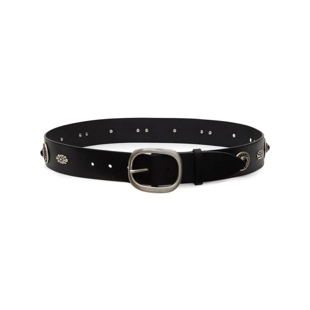 Isabel marant Studded Leren Riem met Gesp Sluiting Black Heren