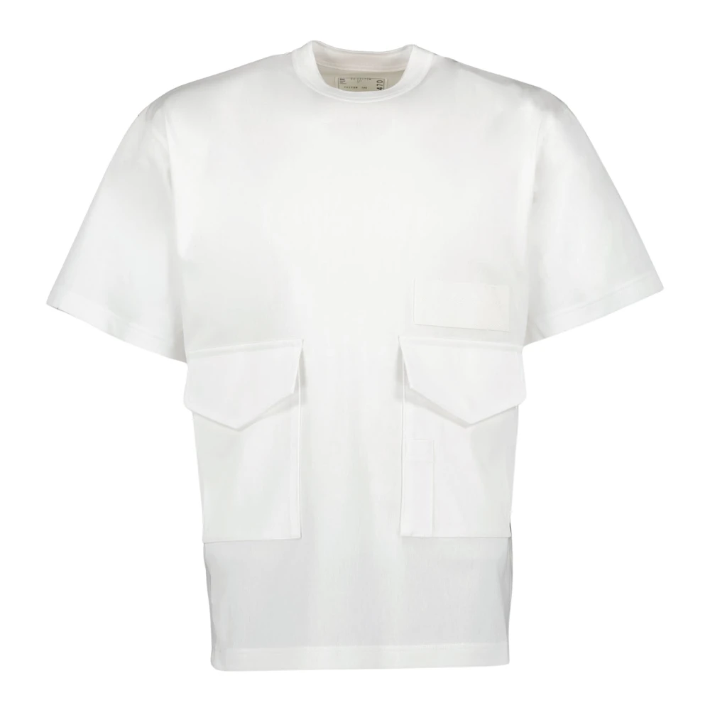 Sacai Wit Katoenen Zak T-shirt White Heren