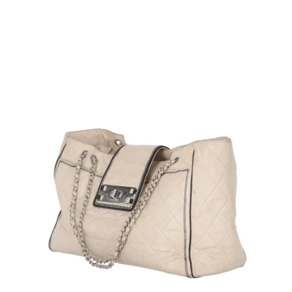 Chanel Vintage Pre-owned Leather chanel-bags Beige Dames
