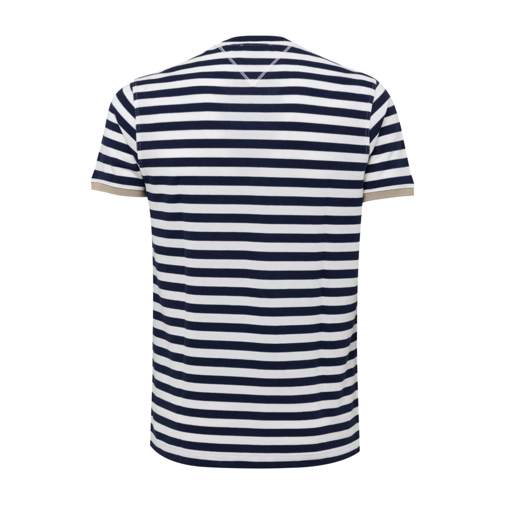 Fendi Blauw en wit gestreept V-hals shirt White Heren