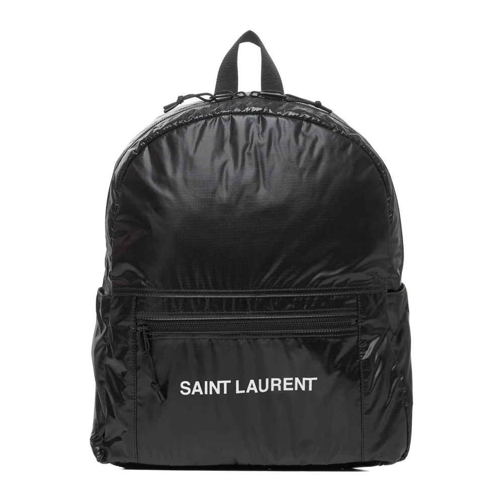 Saint Laurent Nuxx Zwarte Ripstop Nylon Rugzak Black Heren