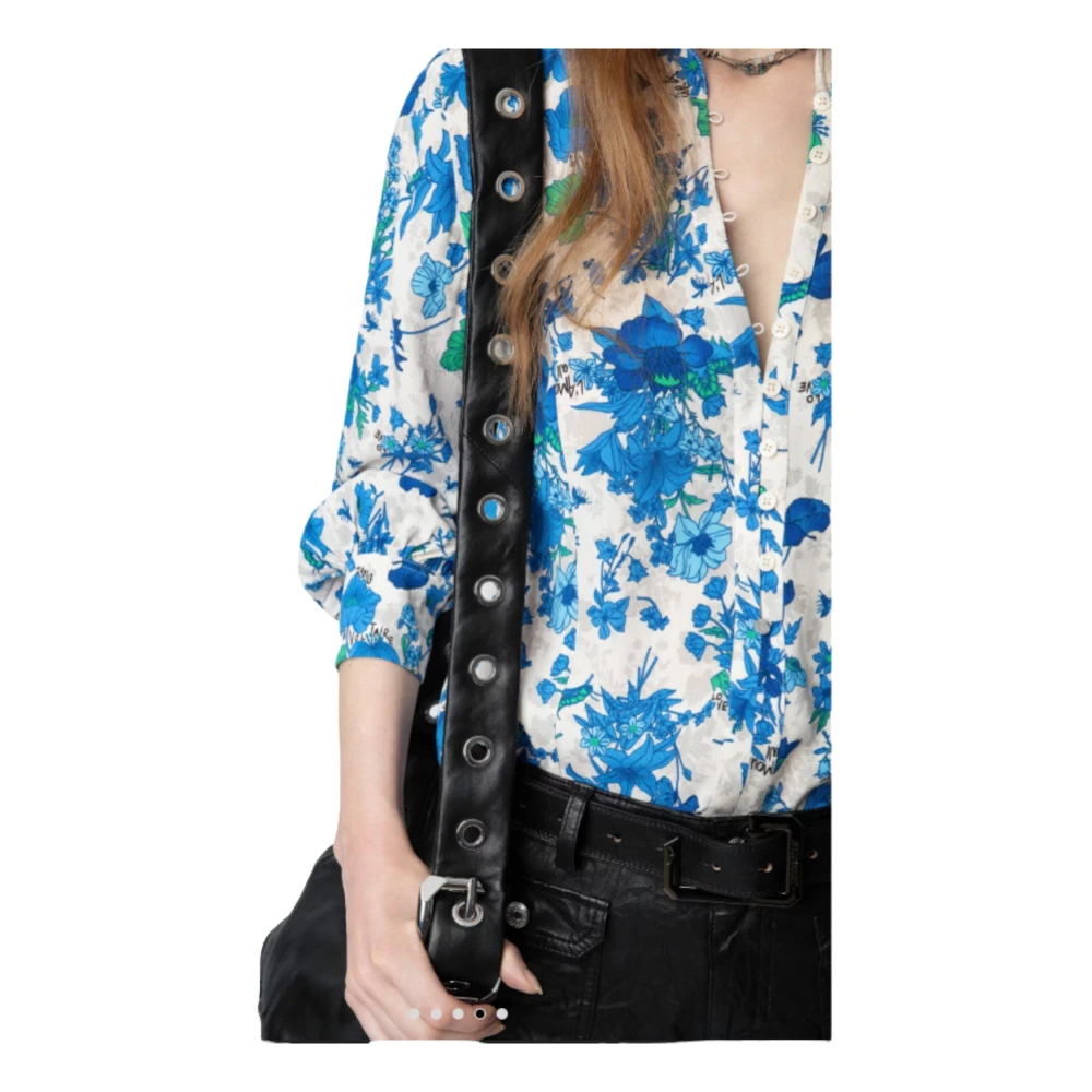Zadig & Voltaire Blauwe Bloemenblouse Multicolor Dames