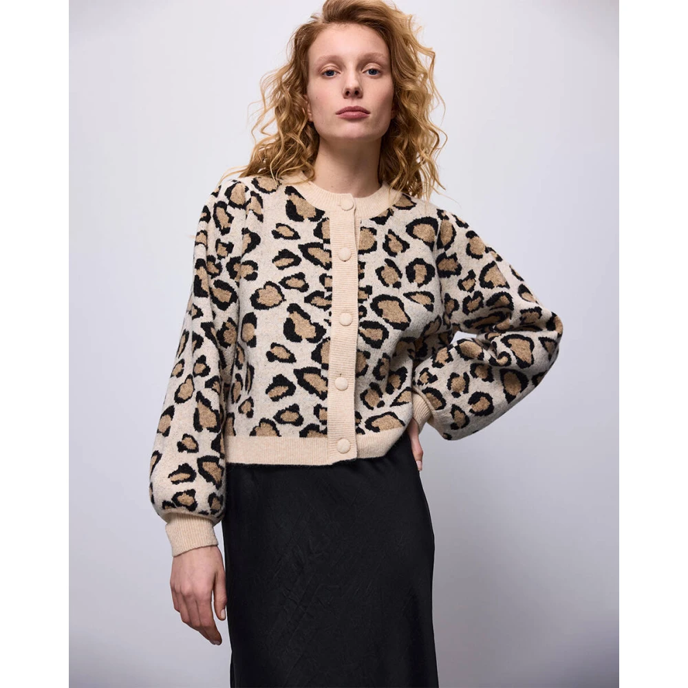 Summum Woman Luipaard Jacquard Gebreide Vest Multicolor Dames