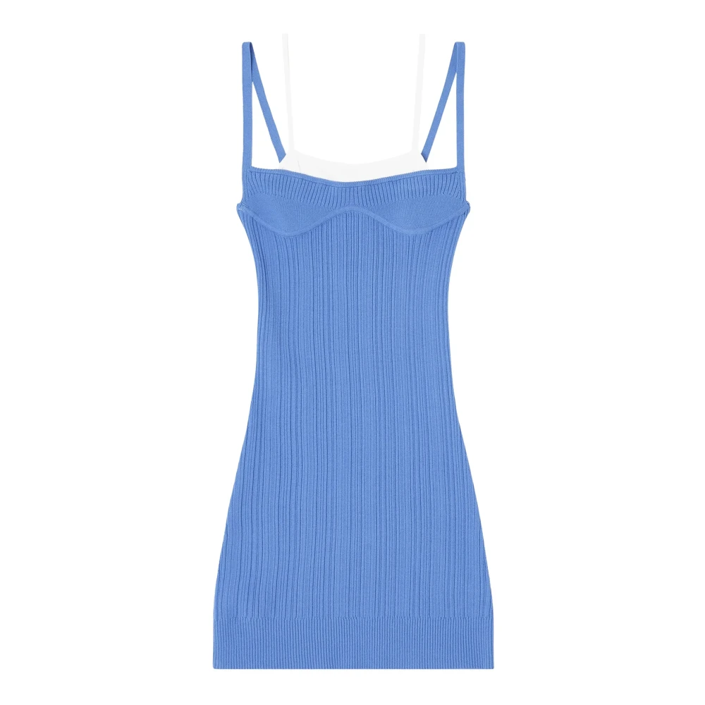 Diesel Damen Blau Geripptes Tank Top Kleid