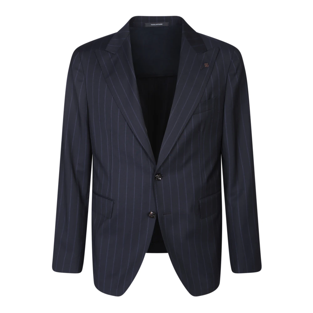 Tagliatore Blauw Gestreept Pak Blue Heren
