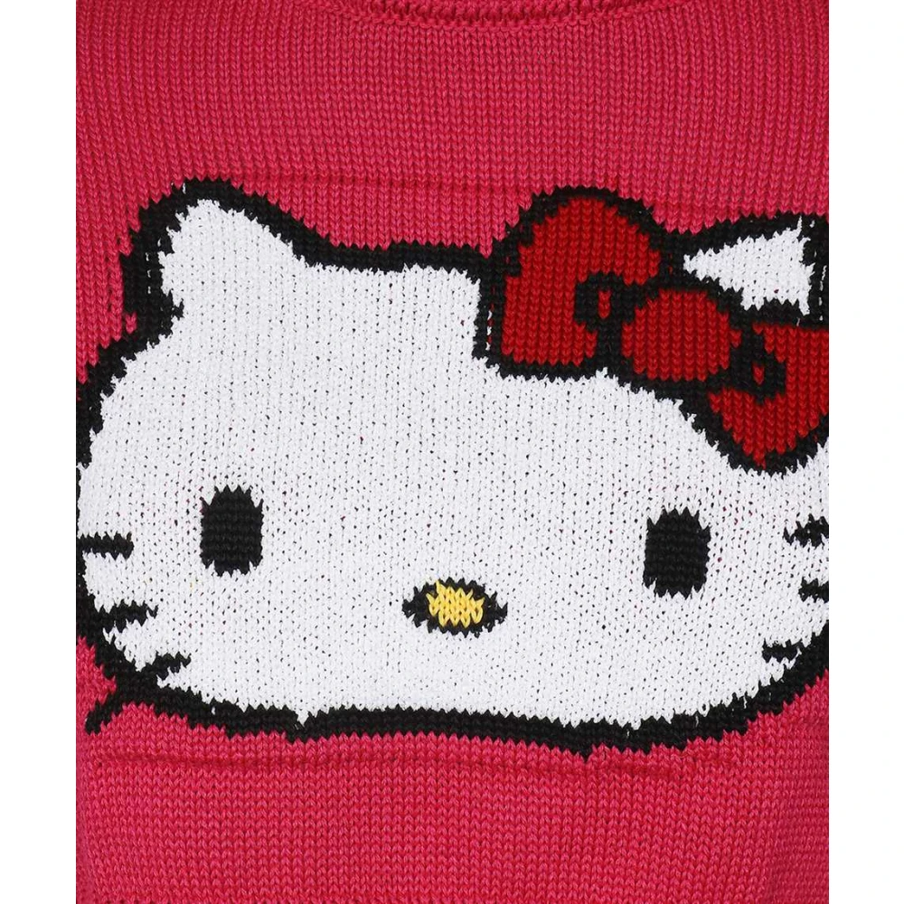 Gcds Intarsia Crew-Neck Sweater Pink Dames