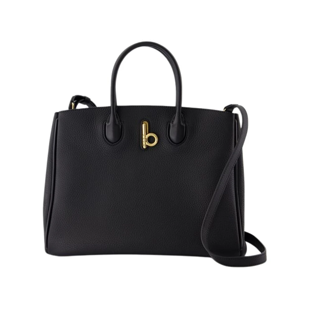 Burberry Zwarte Leren Rocking Horse Shopper Tas Black Dames