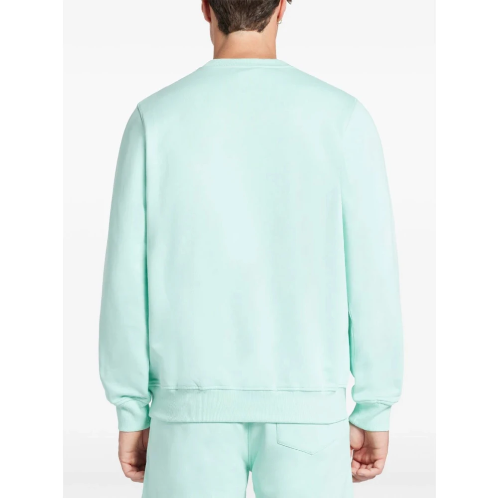 Casablanca Blauwe Katoenen Logo Patch Sweatshirt Blue Heren