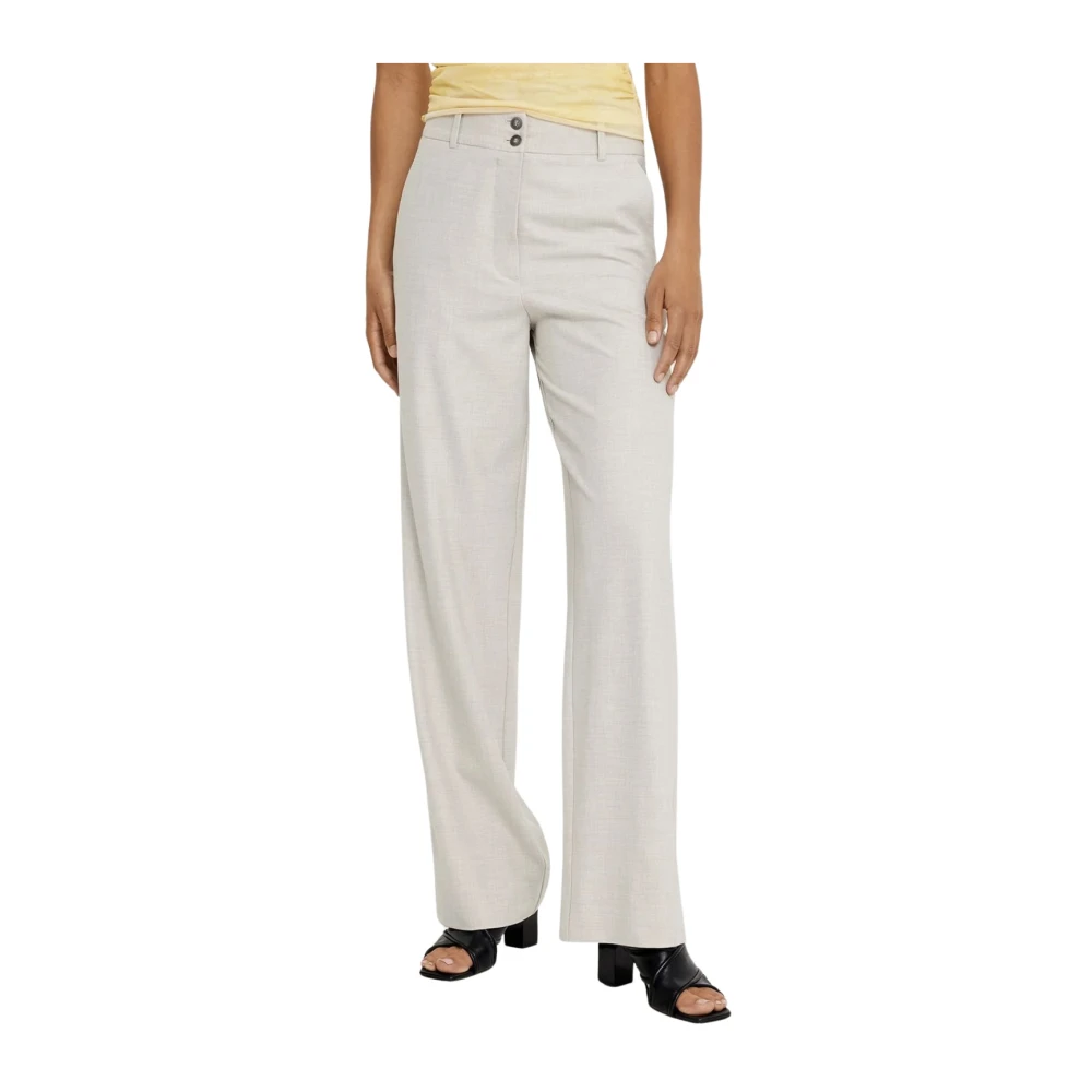 Fiveunits Wide Trousers Beige Dames